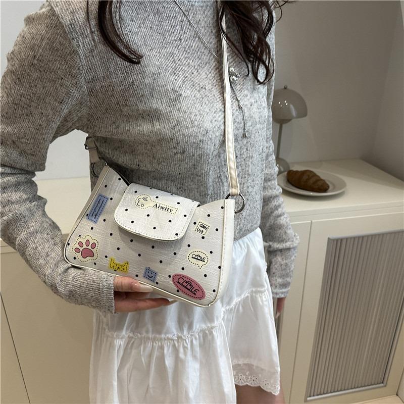 Casual polka dot beautiful new versatile commuter cute shoulder messenger bag women's bag