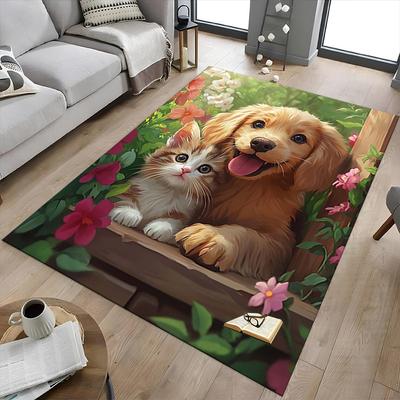 1PC Dog Cat Extra Large Non Slip Floor Carpet, Office, Family, Bedroom, Studio Large Area Rug Indoor Rugs, Vibrant Colors