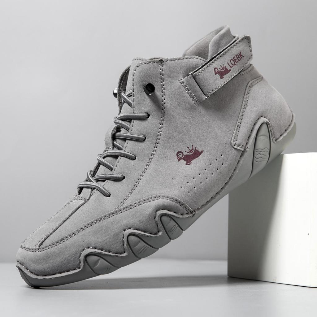 Fashion Men Casual Shoes Retro Handmade Leather Boots for Men Hight Top Sneakers Luxury Fashion Loafers Shoes Red Ankle Boots Women