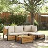 Vidaxl 5-Cz. Set da Giardino con Cuscini, in Acacia