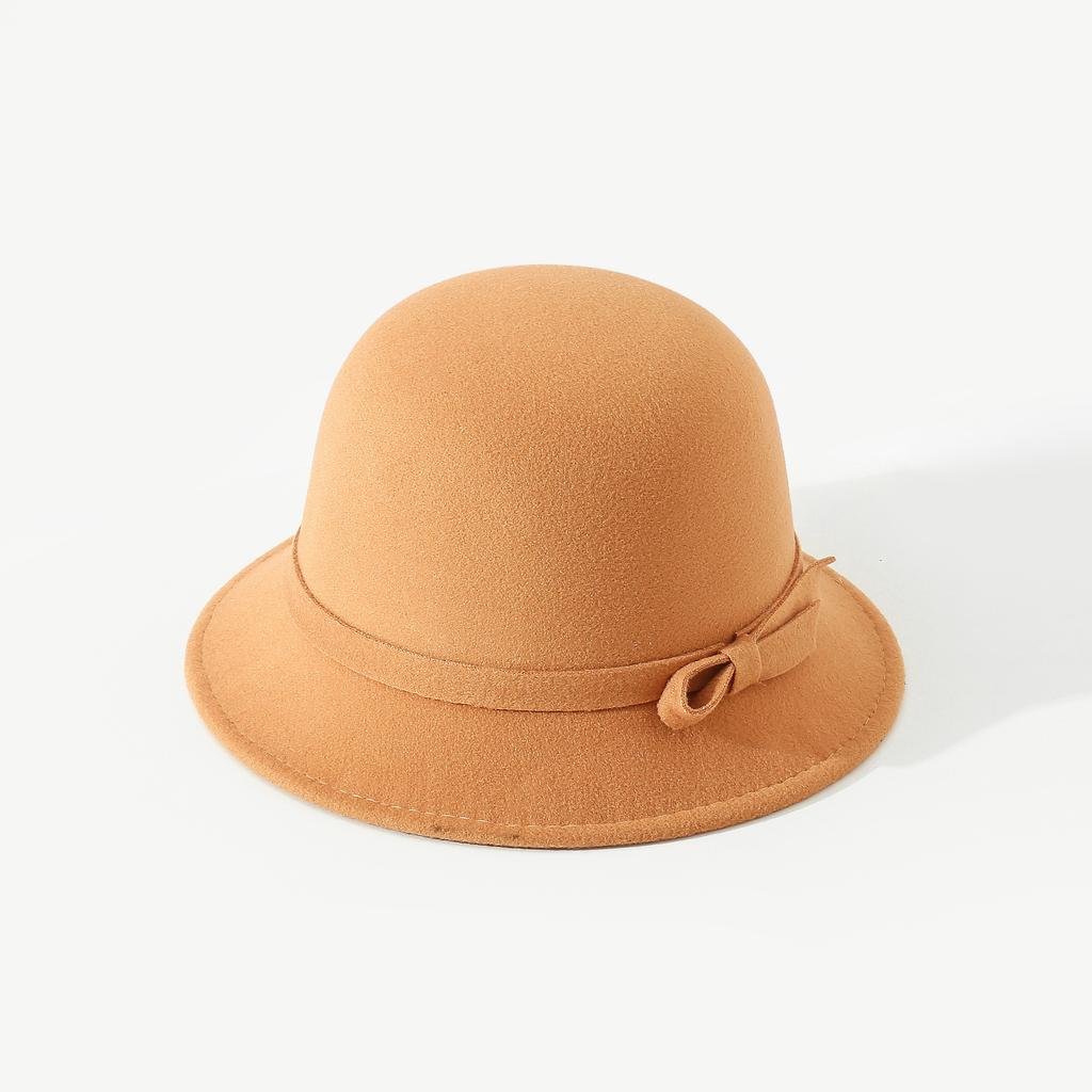 French Small Fragrant Hat Women's Autumn and Winter Felt Hat Elegant Temperament Woolen Celebrity Top Hat Small Basin Hat