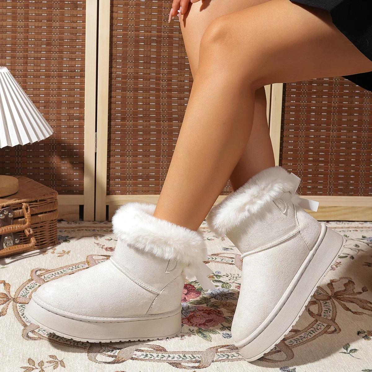 

Women Boots Platform Lightweight Outdoor Women Shoes 2025 New Winter Comfortable Thick Bottom Snow Boots Women Zapatos De Mujer 36