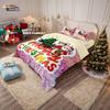 3pcs building block style cartoon Santa Claus printed coreless bedding set multi size bedroom bedding holiday decoration