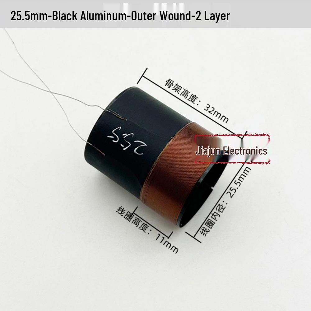 Black Aluminum Woofer Voice Coil Repair Kit - Core Wire: 25-125, Coil Sizes: 65.5mm, 75.5mm, 99.5mm