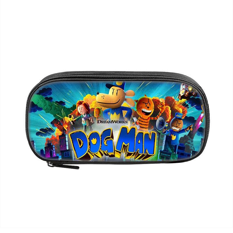 Dogman Detective Pencil Case Large Capacity Nylon Storage For Students