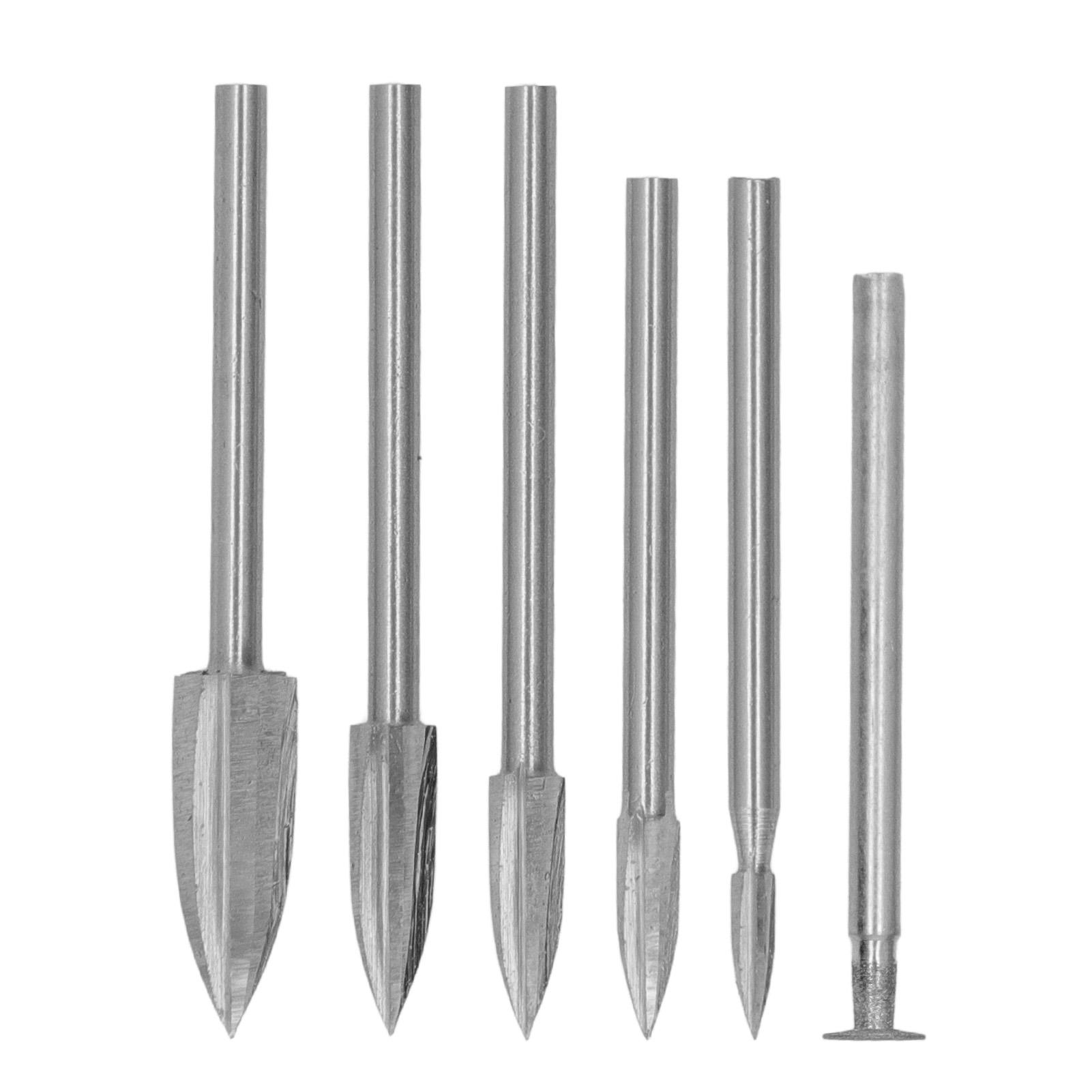 

Woodworking Carving Bit with 3.0mm Shank High Speed Steel 3 Flute Engraving Bit Wood Carving Tools 5Pcs 3 Flute Bits,