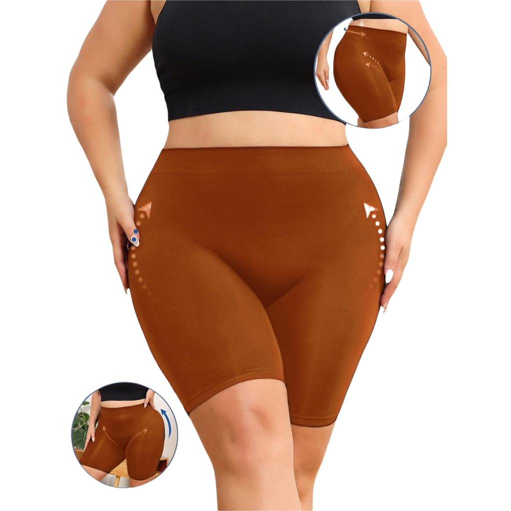 Plus-size Women's Shorts with Tummy Control and Butt-lifting Features To Prevent Exposure and Provide Safety Shorts.