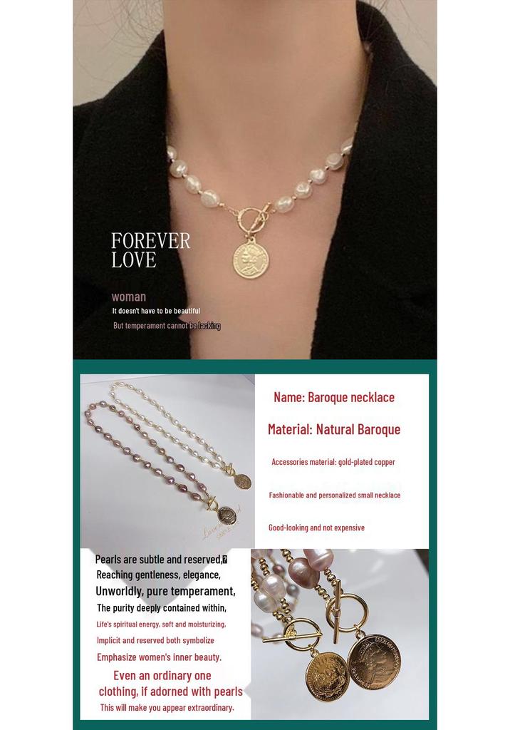 Exquisite Baroque Freshwater Pearl Necklace - Fashionable, Versatile, Light Luxury Clavicle Chain Design