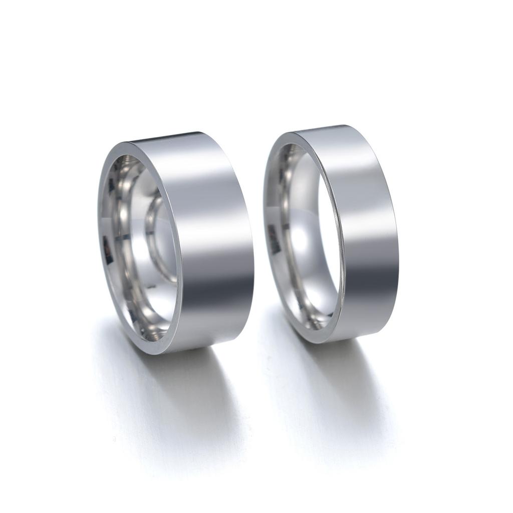 Polish Flat Stainless Steel Ring for Men Women 4mm 6mm 8mm 12mm Wide Couple Rings Jewelry Anniversary Wedding Gift