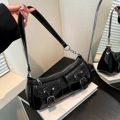 Fashion Commuter Underarm Baguette Bag Personalized Trendy Cool Locomotive Bag Niche High Value Single Shoulder Messenger Bag