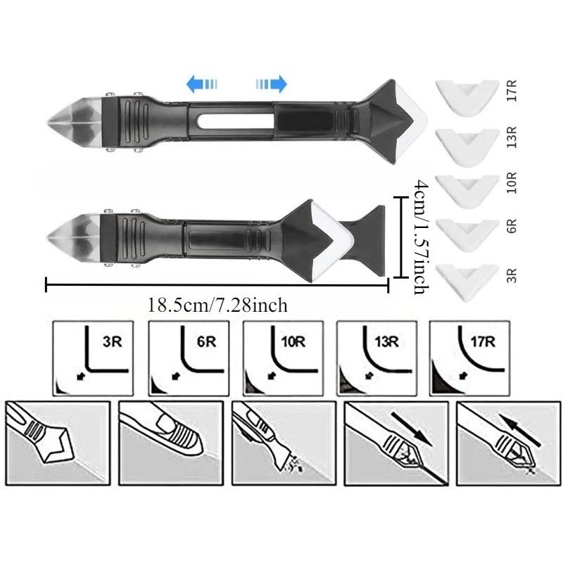 1set Three-in-one Multifunctional Silicone Corner Scraper for Wall Trimming  Household Caulking Scraper Tool Cleaning Tools