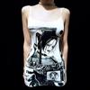 Summer Anime Print Sexy Sleeveless Vest Dress Retro Street Y2K Style