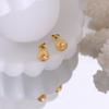 Marka French Small Gold Ball Stud Earrings: 18k Gold-Plated Titanium Steel Jewelry for Women