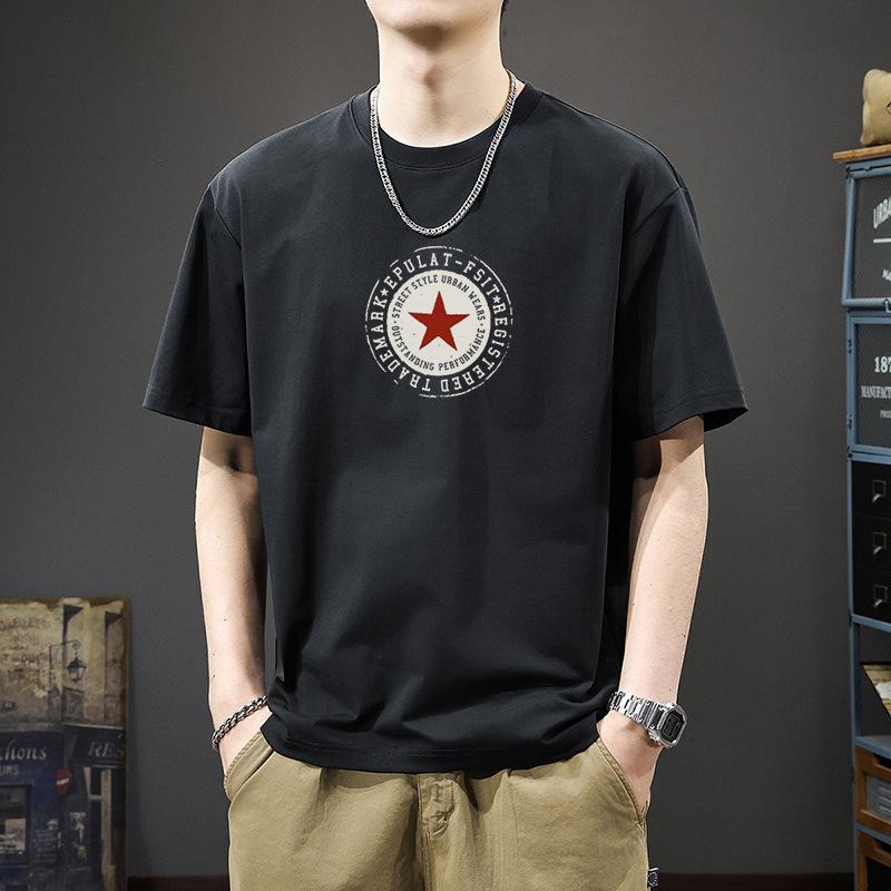 Cotton Short Sleeve T Shirt Fashion All Match Breathable Summer Sport T-shirt Men Top
