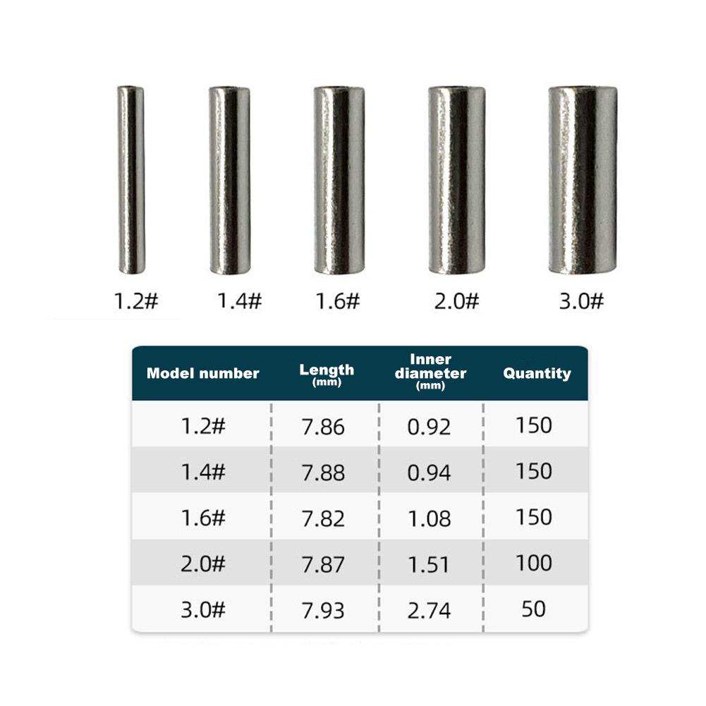 600pcs Copper Tube Fishing Line Connector Wire Pipe Crimp Sleeves Fishing Line Tube Carp Fishing Accessories Pesca