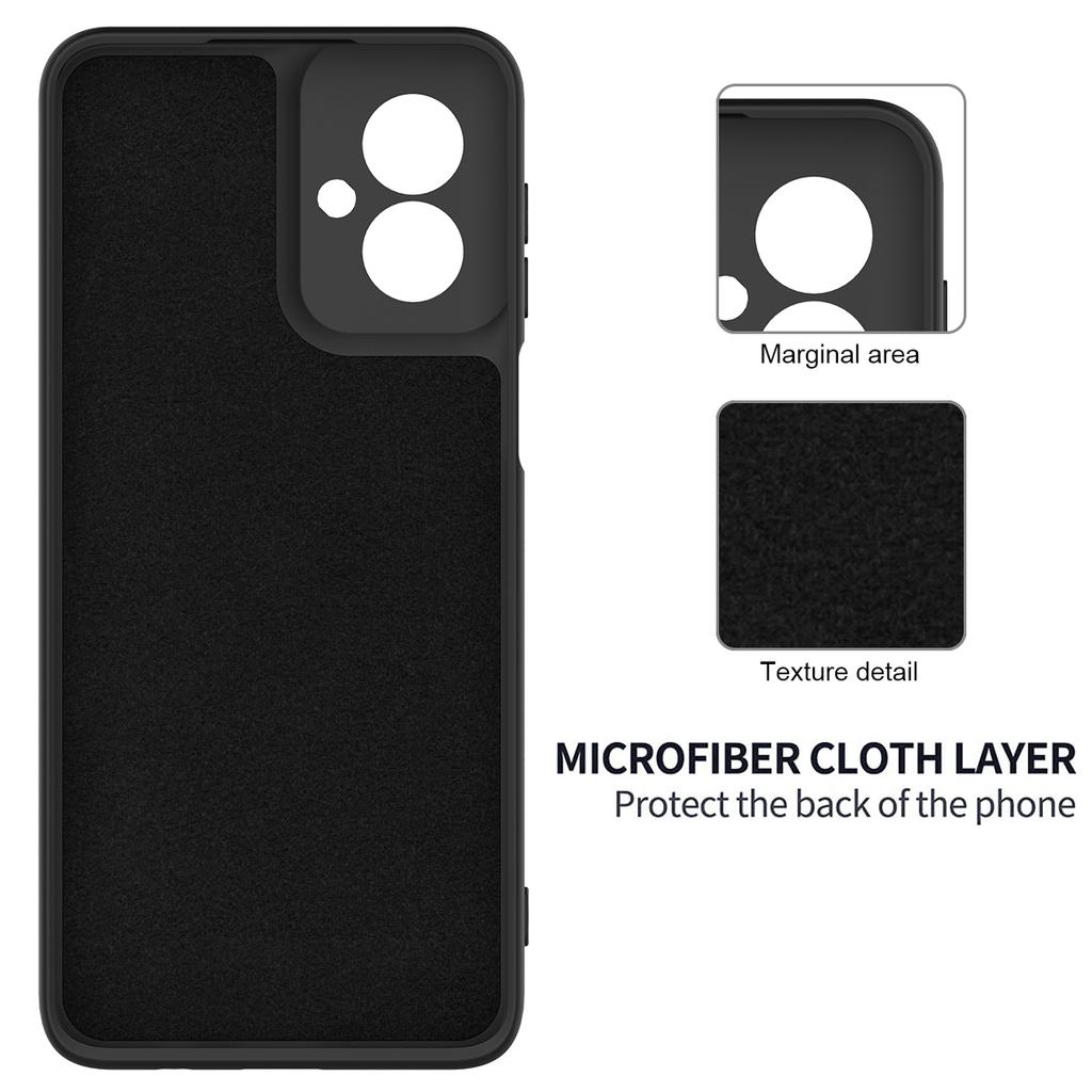 Etui na Motorola Moto G55 5G z płynnego silikonu, odporne na zarysowania, pokrowiec na telefon z paskiem na rękę