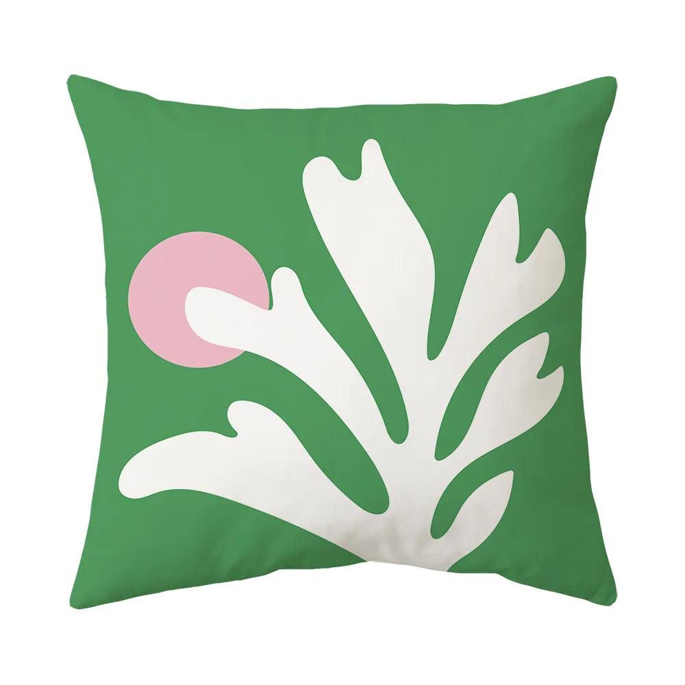 Pink Green Pillowcase 45x45cm Square Pillow Covers Art Drawing Series Pillow Cushion Cover Abstract Main Image Throw Pillow Case