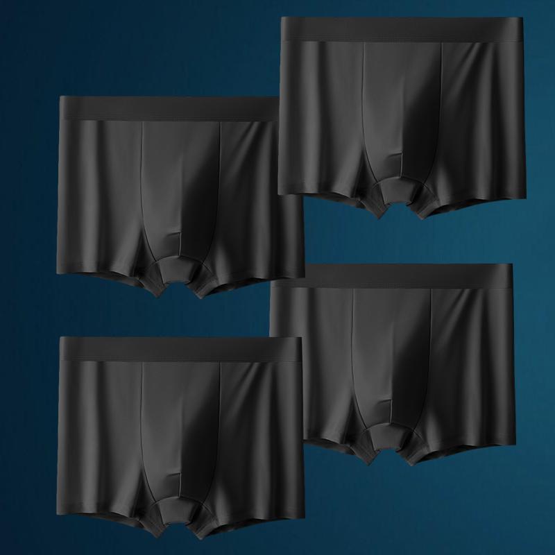 

4 шт. мужское нижнее белье шелковые выпуклые боксеры бесшовные шорты брюки ледяные боксеры Homme трусы размер L-XXXL XXXL