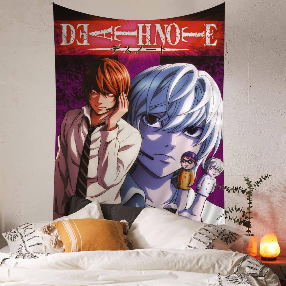 Death Anime Note Anime Tapestry Hippie Flower Wall Carpets Dorm Decor Wall Hanging Home Decor