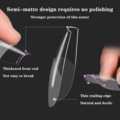 300Pcs Full Cover Press On Nail Tips Stiletto Almond Square Coffin French False Fake Soak Off Gel Nail Extension Tips Capsule