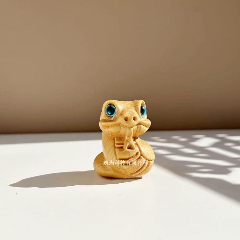Miniatur Holz Tierkreiszeichen Schlange Figuren Niedliche Tier Schlüsselanhänger Anhänger Büro Schreibtisch Zuhause Dekor Geburtstag Geschenk Kinder Event Souvenir