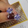 Sace Gems Earrings for Women 100% 925 Sterling Silver Tanzanite Stud Earrings Wedding Party Jewelry Gift