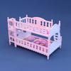 Hot 1Pc 1:12 Dollhouse Miniature Double bed Simulation Furniture Model bedroom Decoration Dolls House Accessories