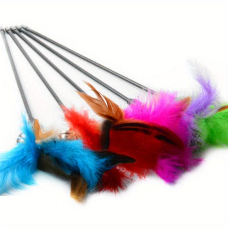 1PC Color Random Cat Toy Bell Feather Funny Cat Rod Toy