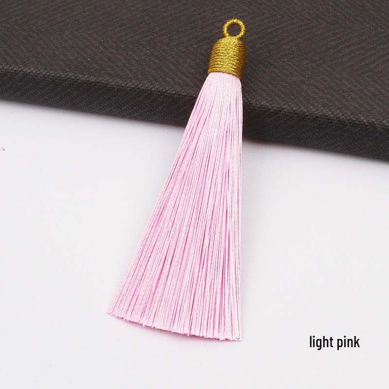 8CM Gold Threaded Cap Pull Ring Tassel Fringe Ornament Pendant Bookmark Accessory