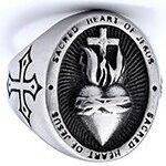 

Vintage Cross Heart Shaped Stainless Steel Ring Elegant Jewelry for Women Men Unisex Gift No. 7