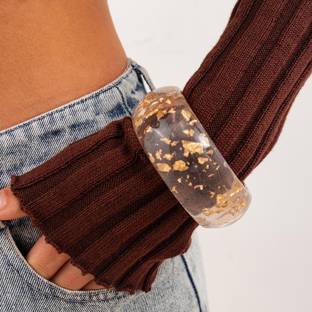Vintage Round Resin Cuff Charms Bracelet Bangles for Women Fashion Jewelry Acrylic Wide Geometric Party Bangle For Girls
