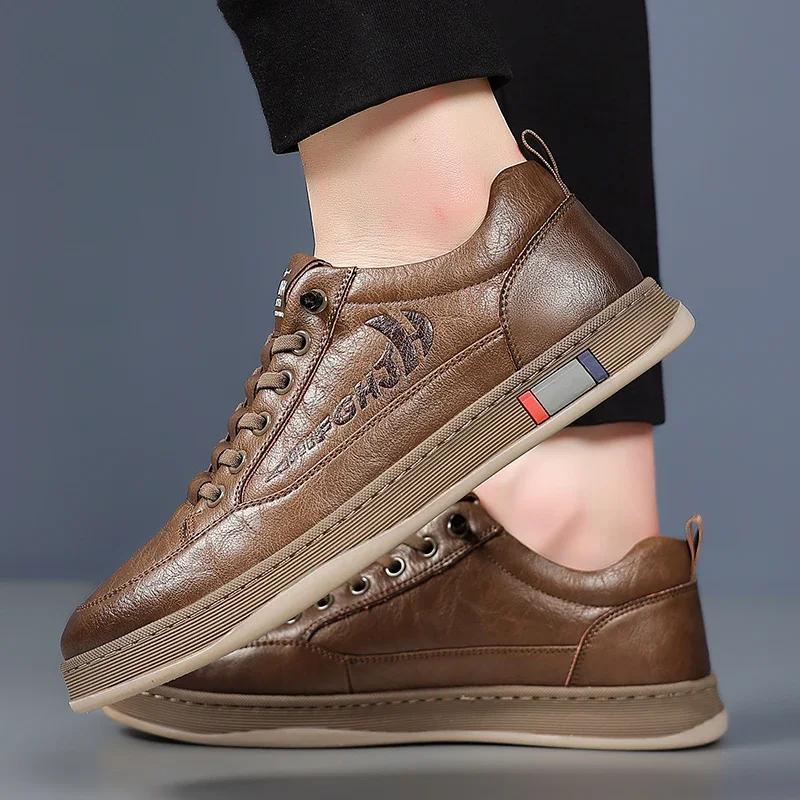 Fashion New Genuine Leather Mens Casual Shoes Handmade Sneakers Outdoor Running Shoe for Men High Quality Tennis Masculino Italian Shoes