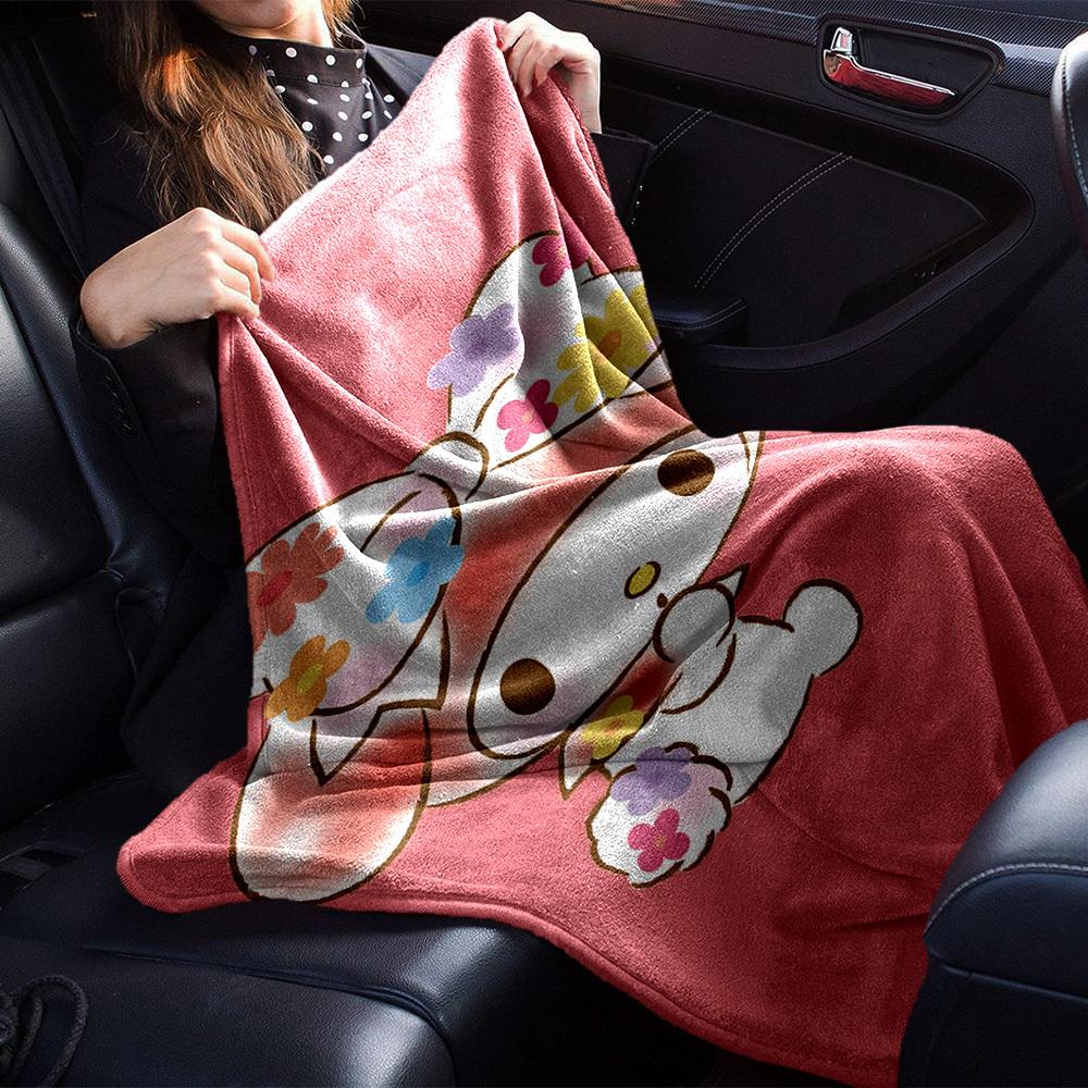 1pc My Melody flower blanket Lightweight Flannel Throw for Sofa Bed Travel Camping Livingroom Office Couch Chair