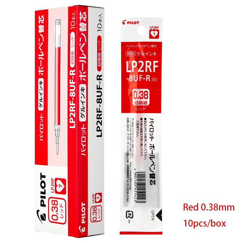 10pcs PILOT Juice Gel Pen Refills LP2RF-8EF 0.38/0.5mm Bullet Type Quick-drying Red-Blue-Black Three Colors Optional