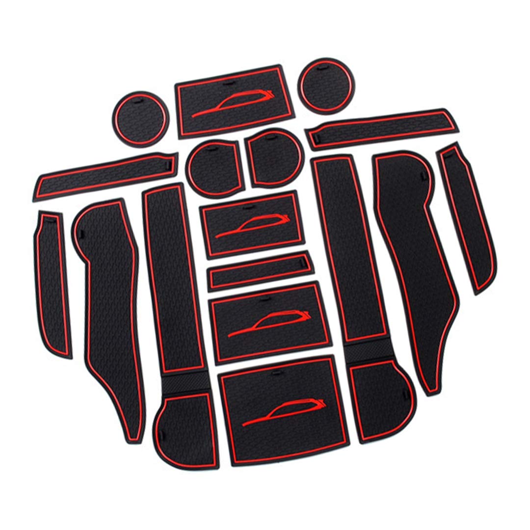 Резиновый коврик в салон со стороны водителя для Subaru Forester 5-го поколения, индивидуальный аксессуар SK9/SK (Новое поколение), Дизайн, Черный/Красный (Коврик в салон)