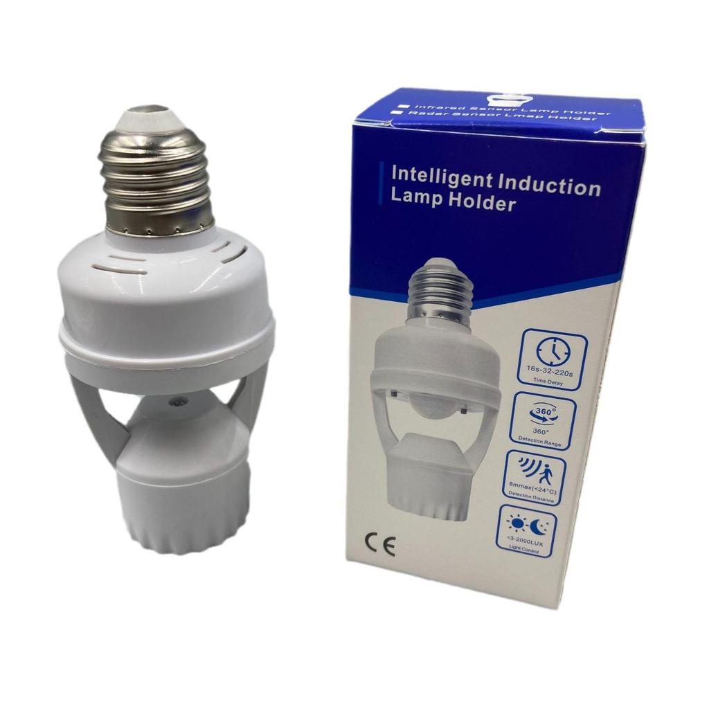 E27 Infrared Motion Sensor Energy-Saving Lamp Holder with Smart Delay for Hallway