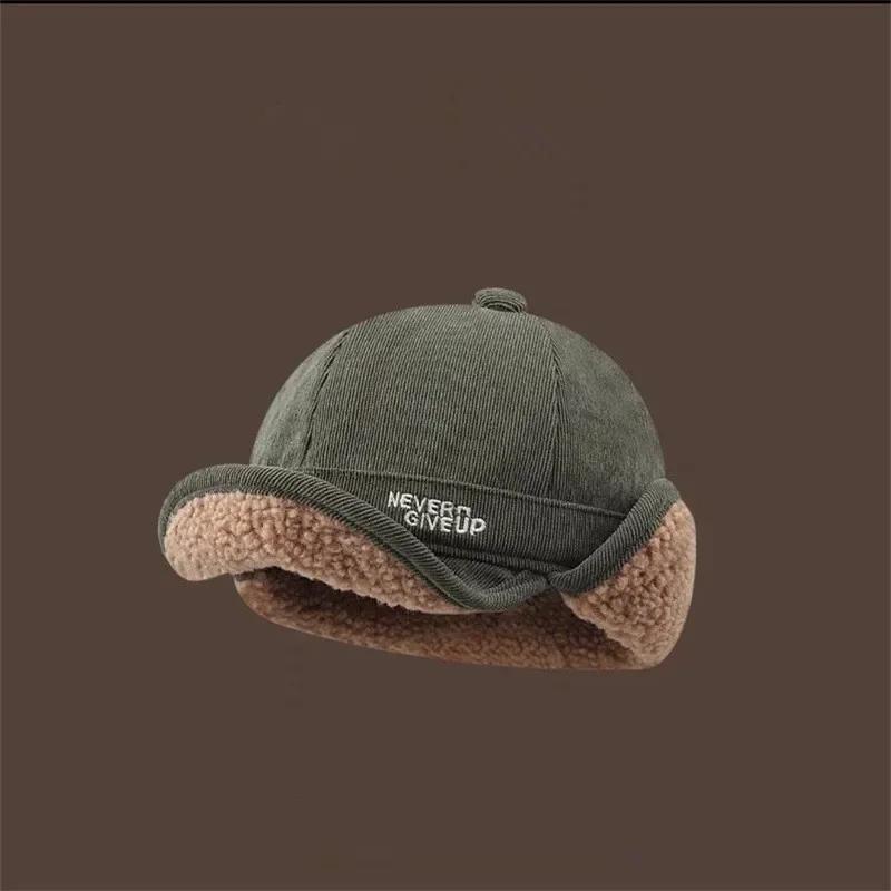 

1pc Unisex Winter Warm Thicken Duck Tongue Ear Protection Hat,outdoor Windproof Fleece-lined Multifunctional Cycling LeiFeng Hat One Size зелений