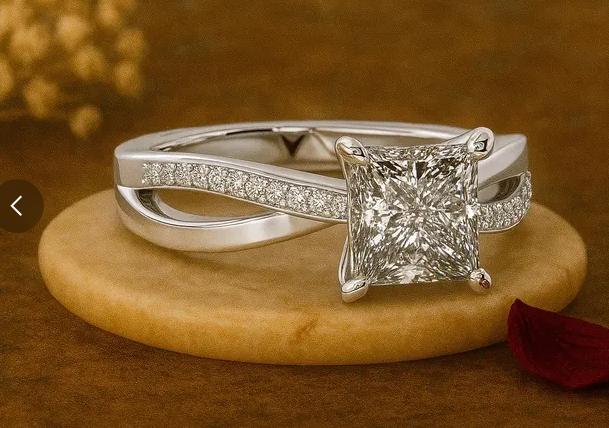 Classic Square Zircon Engagement Ring for Women, 925 Silver Plated Elegant Jewelry, Perfect Anniversary & Party Gift