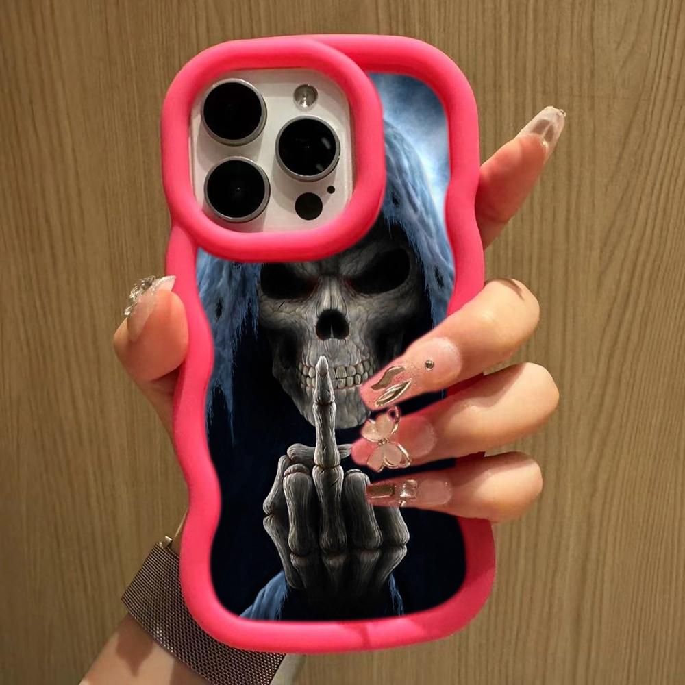 LZ13 Death Prayer Grim Reaper Skull Wave Silicone Phone Cases for Samsung A15 S23 FE S24 Ultra A34 A54 A14 Motorola G32 OnePlus Soft Cover