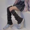 Japanese Style Solid Knit Thick Mid Calf Leg Warmers Women JK Uniform Y2K Stacked Socks Layered Leggings