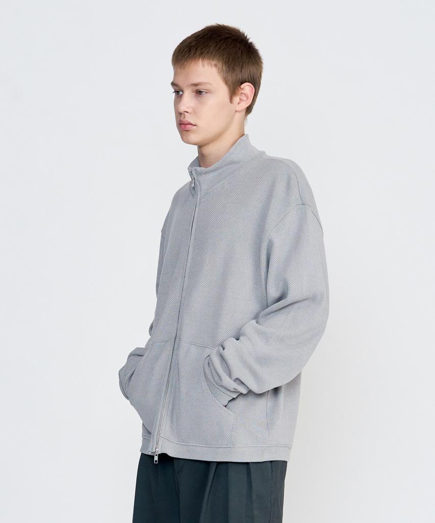 Joan Homme Waffle Zip-Up Jacket (Pebble Grey)