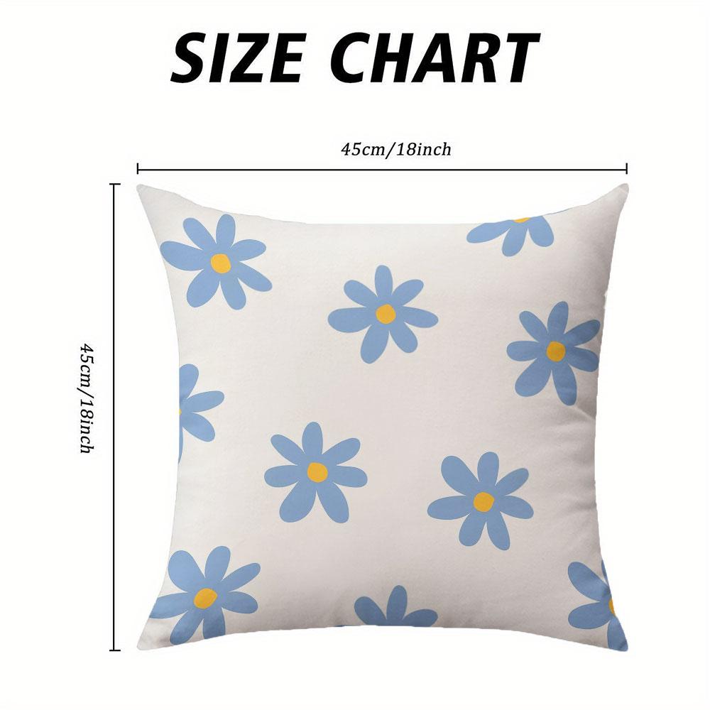 Sky Daisy Square Jacquard Pillow Cover for Sofa Office Waist Cushion Cover Home Decorative Pillowcase