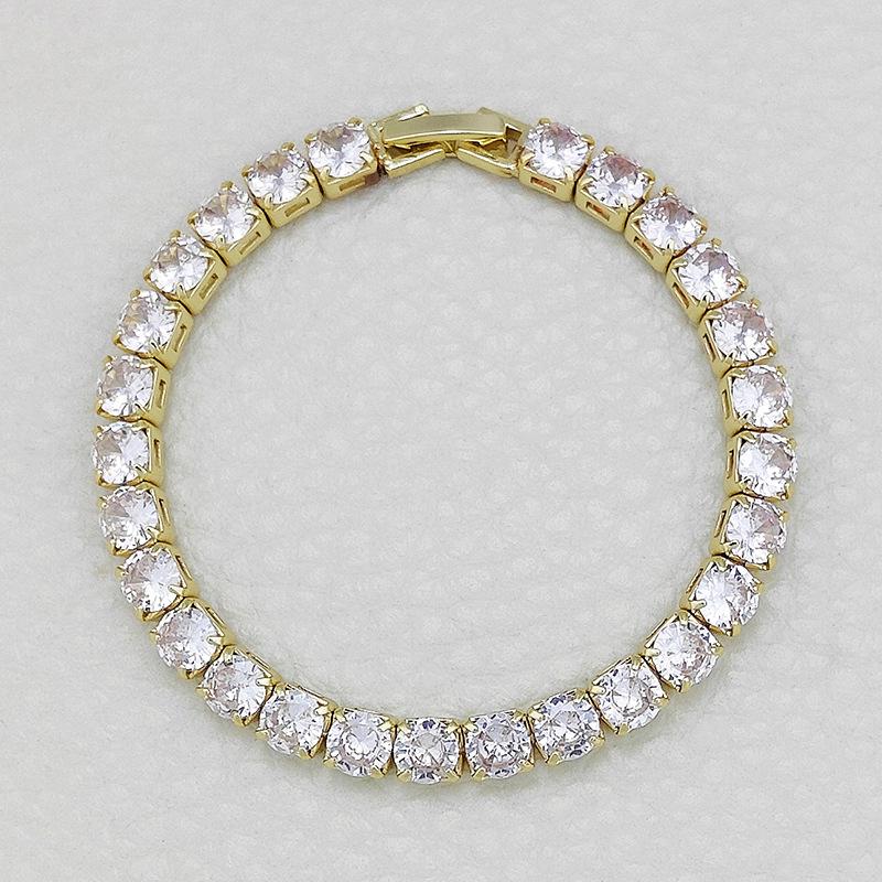 Women's Gold-Plated Zircon Tennis Bracelet - Full Diamond Design, Model S5650