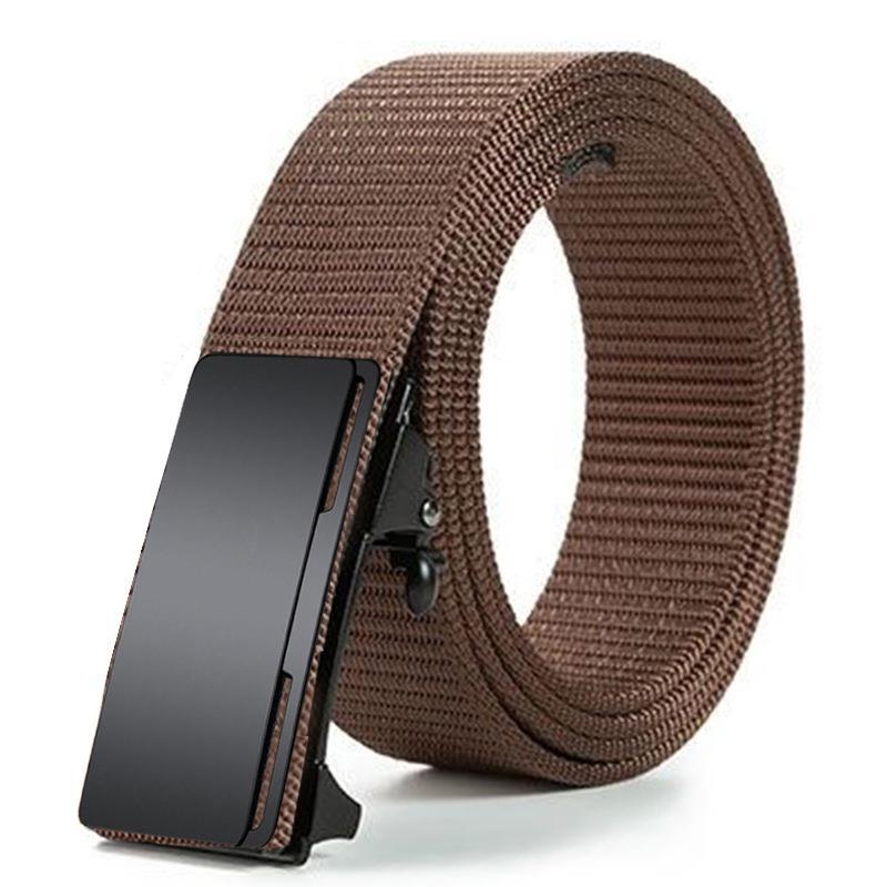 Men'S Toothless Automatic Buckle Woven Canvas Belt Belt Casual Nylon Tactical Pants Belt Military Training Outdoor Belt