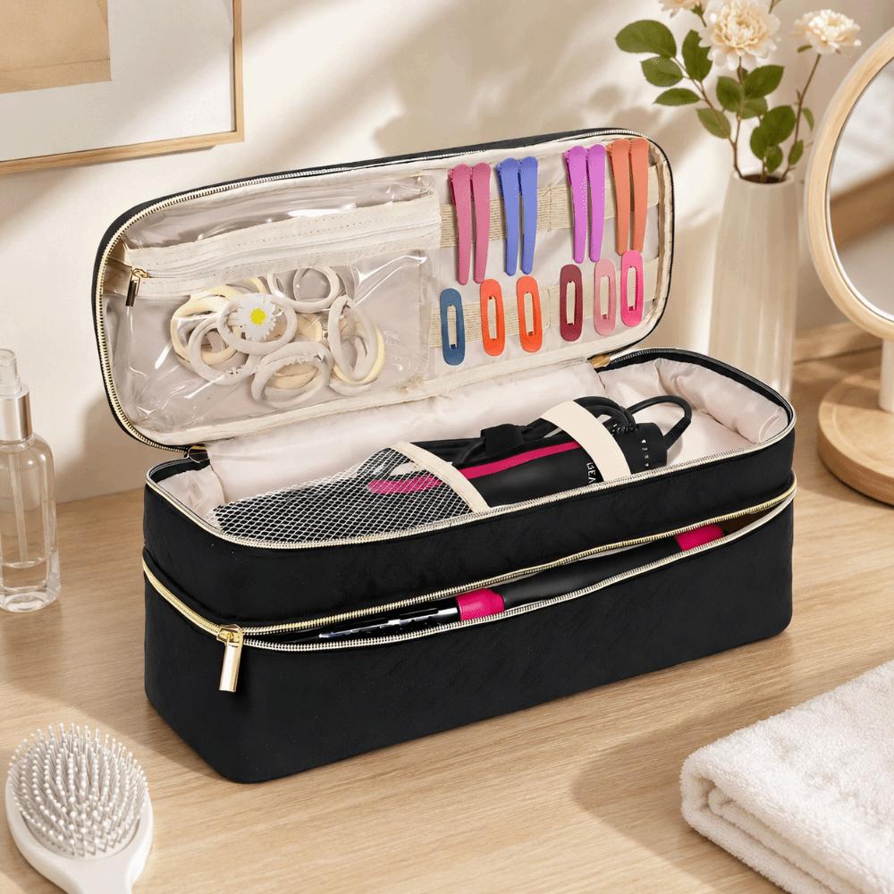 Double-Layer Hair Styling Tools Organizer Expandable Curling Iron Storage Bag  Home Storage