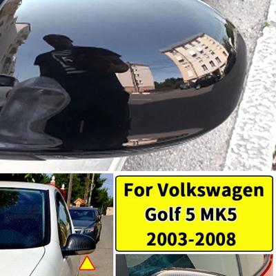 Lesklé černé boční křídlo kryt zrcátka náhradní krytky skořepina pro VW GOLF 5 MK5 GTI Jetta Passat B5.5 B6 EOS Sharan Superb