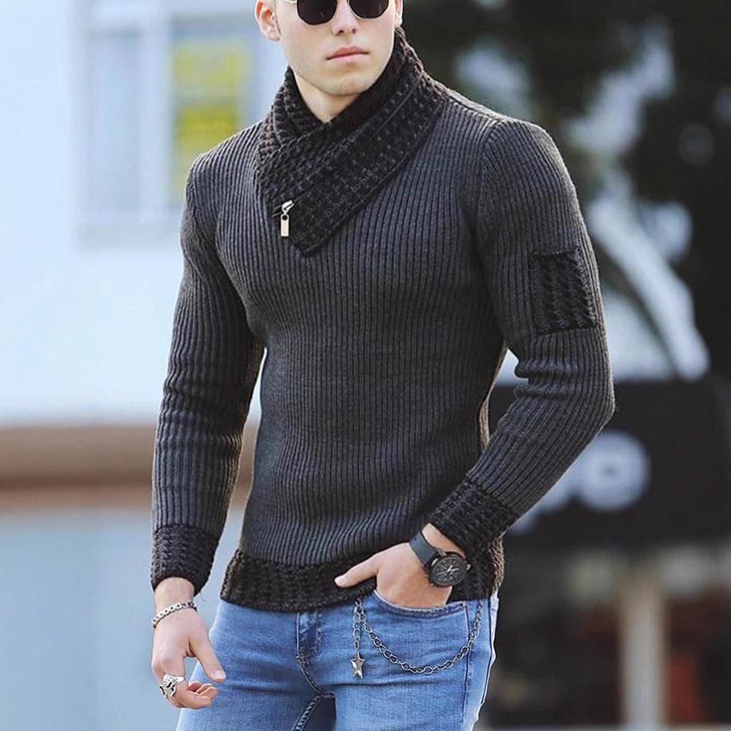 Autumn Winter Men Casual Vintage Knitted Sweater Wool Turtleneck Oversize Korean Men Warm Cotton Pullovers Sweaters