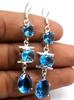 Blue Topaz Gemstone Ethnic Handmade Drop Dengle Earring Jewelry ER 313
