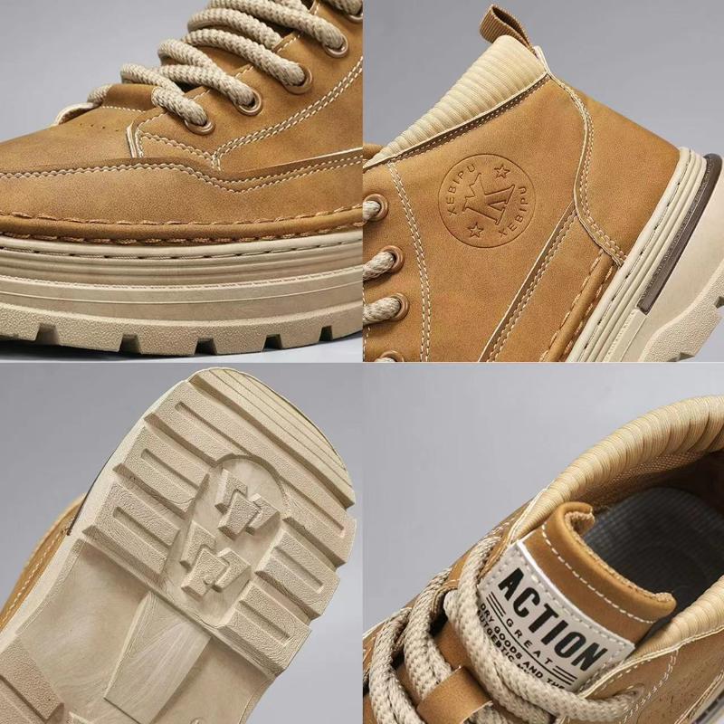 Modische Herrenschuhe, hohe Freizeitschuhe für Herren, rutschfeste Designer-Stiefeletten, Plateau-Arbeitssicherheitsschuhe für Herren