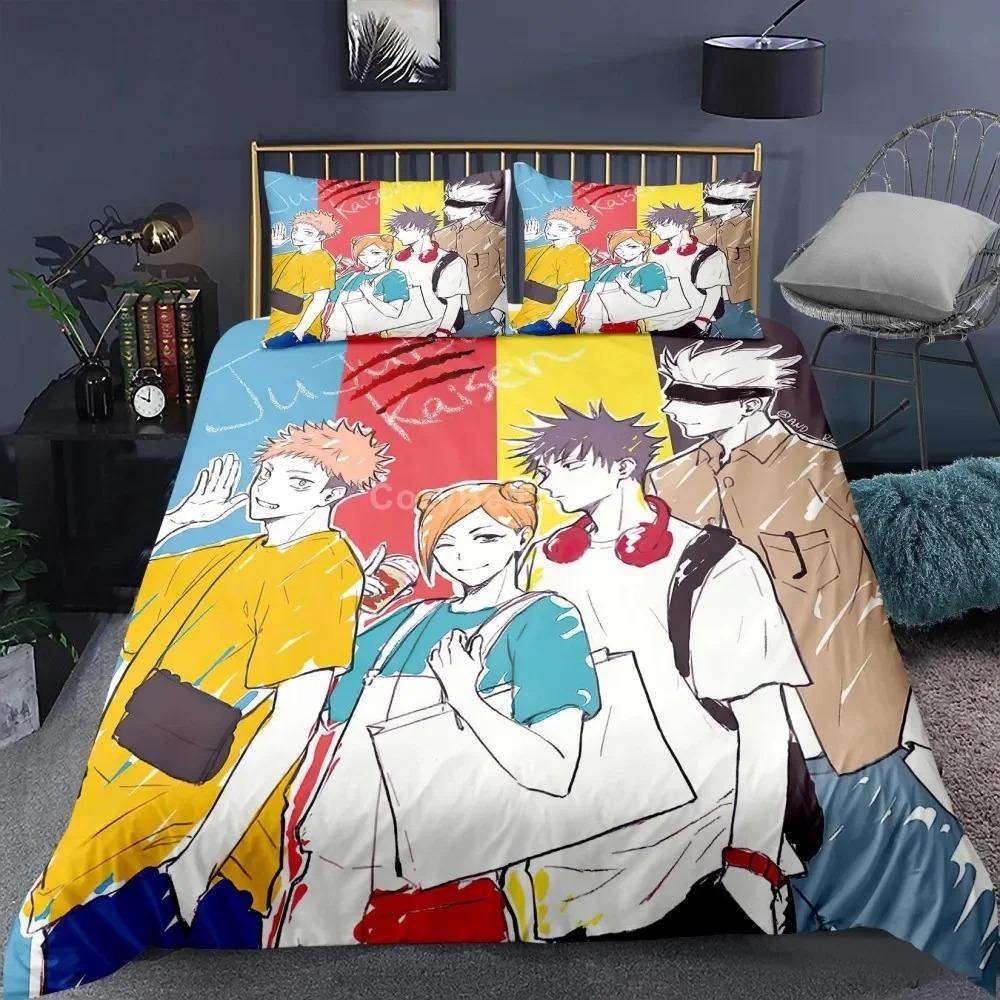 Jujutsu Kaisen Bettwäsche-Set Japan Berühmter Anime Bettbezug-Sets Steppdecke Bettwäsche Twin Queen King Einzelgröße Dropshipping
